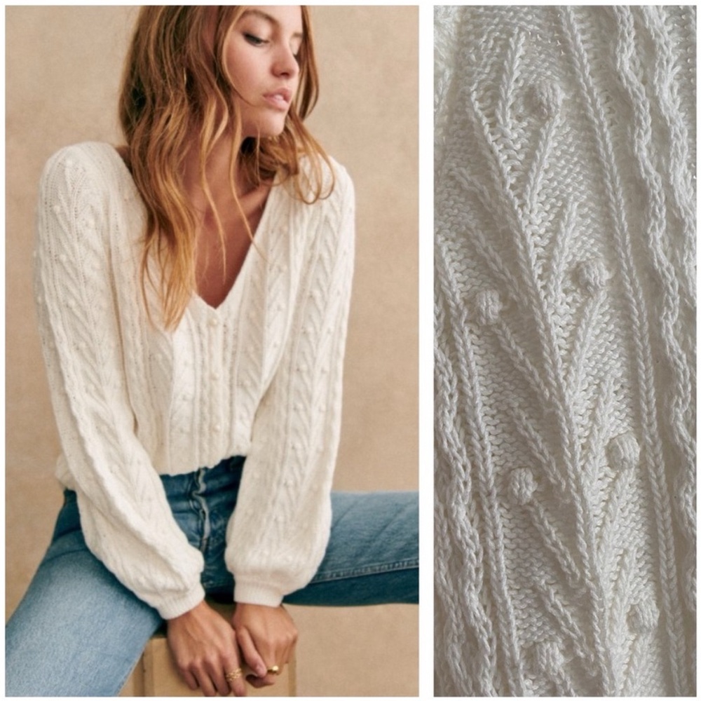 Sezane Cream White Beryl Cardigan Sweater
$100 $135 | Size: M | Sezane